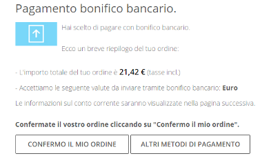 paga con bonifico bancario