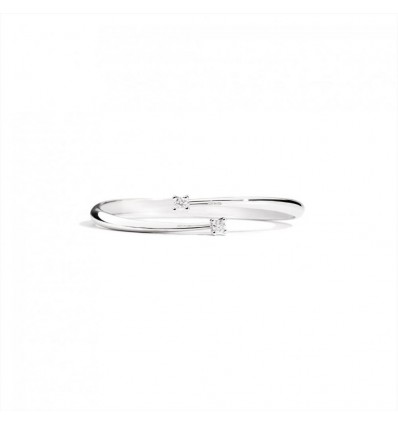 ETERNITY BRACCIALE ORO BIANCO 750 BANGLE CON 2 DIAMANTI Gr 15,26 DB 0,39