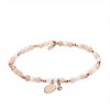 WELLNESS BRACCIALE ELASTICIZZATO CON PIETRE DI LUNA E INSERTI IN OTTONE ROSE'