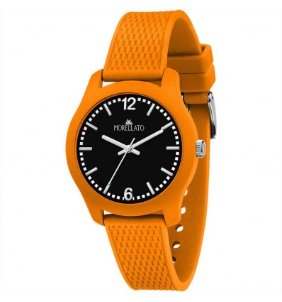 MORELLATO SOFT OROLOGIO GOMMA ARANCIONE SFONDO NERO
