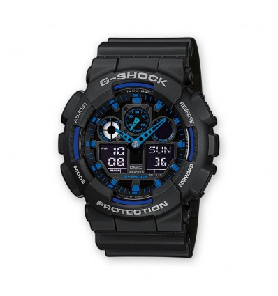 CASIO G-SHOCK ORLOGIO DIGITALE ANALOGICO CASSA E CINTURINO IN RESINA NERA RIFERIMENTI BLU