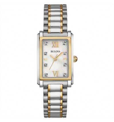 BULOVA LADIES DIAMOND OROLOGIO SOLO TEMPO IN ACCIAIO BICOLORE