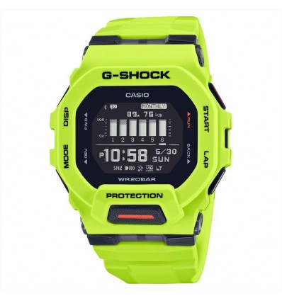 CASIO G-SHOCK BLUETOOTH DIGITALE SFONDO NERO CASSA E CINTURINO IN RESINA VERDE ACIDO
