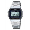 CASIO VINTAGE DIGITALE ACCIAIO SATINATO E SFONDO NERO