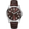 GUESS OROLOGIO TEMPO E DATA SFONDO MARRONE CINTURINO STAMPATO