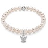 MILUNA GIOCHI DI PERLE BRACCIALE ELASTICO ARGENTO E PERLE