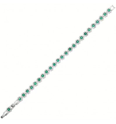 OTTAVIANI BRACCIALE CON ZIRCONIA CUBICA BIANCO E VERDE