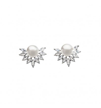 OTTAVIANI ORECCHINI IN METALLO CON ZIRCONIA CUBICA E PERLE