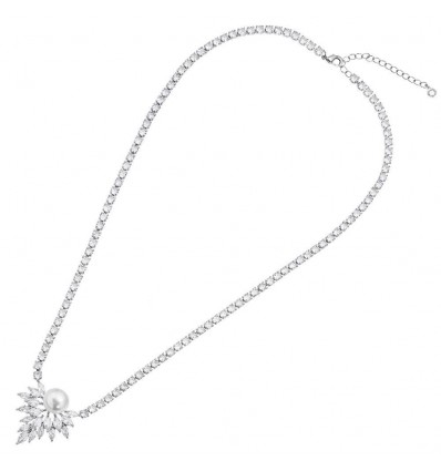 OTTAVIANI COLLANA IN METALLO CON ZIRCONIA CUBICA E PERLA