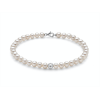 MILUNA BRACCIALE ORO BIANCO PERLA REGINA CON CHIUSURA MOSCHETTONE