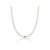 MILUNA COLLANA ORO BIANCO PERLA REGINA CON CHIUSURA MOSCHETTONE
