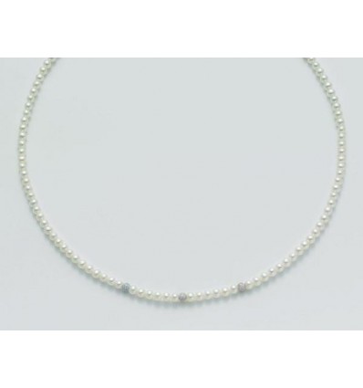 MILUNA COLLANA ORO PERLA REGINA CON CHIUSURA MOSCHETTONE