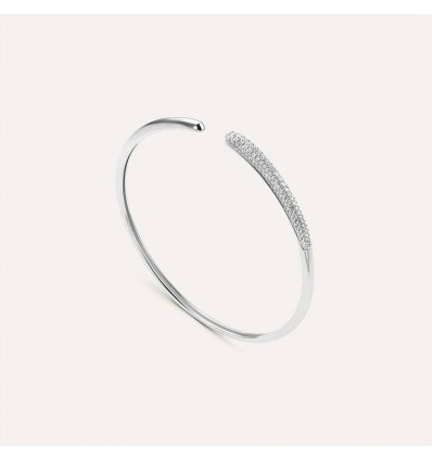 STROILI SILVER SHINE BRACCIALE RIGIDO IN ARGENTO RODIATO