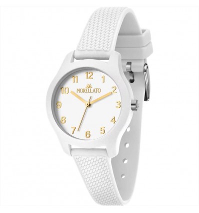 MORELLATO SOFT OROLOGIO GOMMA BIANCA SFONDO BIANCO