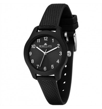 MORELLATO SOFT OROLOGIO GOMMA NERO SFONDO BIANCO