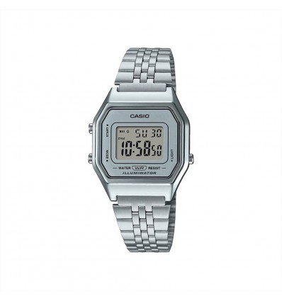 CASIO VINTAGE DIGITALE MEDIO ACCIAIO SATINATO SFONDO GRIGIO
