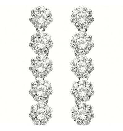 OTTAVIANI ORECCHINI IN METALLO CON ZIRCONIA CUBICA BIANCHI
